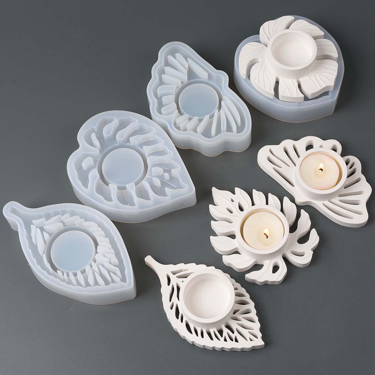 Candle Quotes - Feuilles chandelier Silicone moule bricolage à