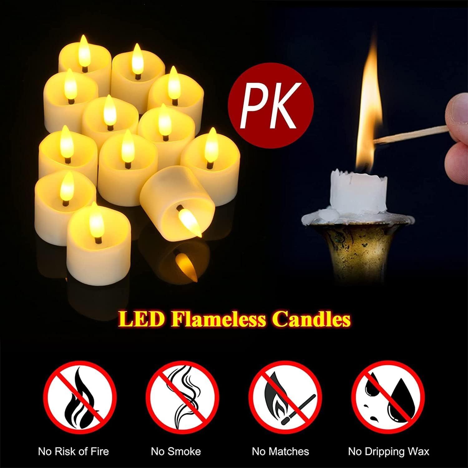 Bougies LED sans flamme à pile - Candle Quotes avis et prix